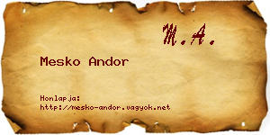 Mesko Andor névjegykártya