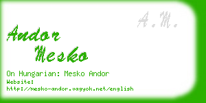 andor mesko business card